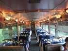 One of the two dining cars on The Canadian for Silver & Blue Class passengers. Lunch and Dinner are served in two calls.