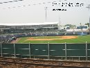 Ballpark at Harbor Yard, home of the Bridgeport Bluefish, from the train (Amtrak, Metro-North)