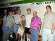 Participants wait at Arlington Station for trolley to Riverside.  From left:  HaRRy Sutton, Jack Suslak, John Corbett, Mike Hammond, Michael Korell, Kevin Korell, Lou Petrillo, Ed Findlay