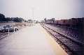 Station platform in Pontiac; in background are storage tracks where 2 Amtrak consists are kept nightly