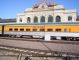 The Rio Grande Ski Train awaits winter action behind Denver Union Station.