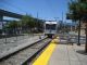 Shuttle train arrives at Ohlone/Chynoweth station to bring us to Almaden.