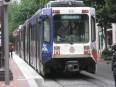 MAX light rail vehicle on the Blue Line to Hillsboro.