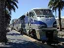 A typical Pacific Surfliner awaits passengers in San Diego
