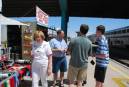 We chat as Lynn shops for Native American wares on the Albuquerque platform.