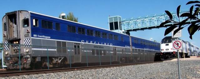 Pacific Surfliner and Metrolink action at the Irvine station.