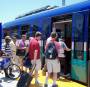 Boarding the Sprinter in Oceanside for our trip to Escondido.