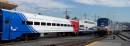 Sunset Limited arrives in L.A. with Fest group, next to a Metrolink consist with FrontRunner (ex-NJT) coach.