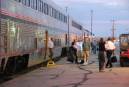 Stretching our legs at the short evening stop at La Junta, CO.