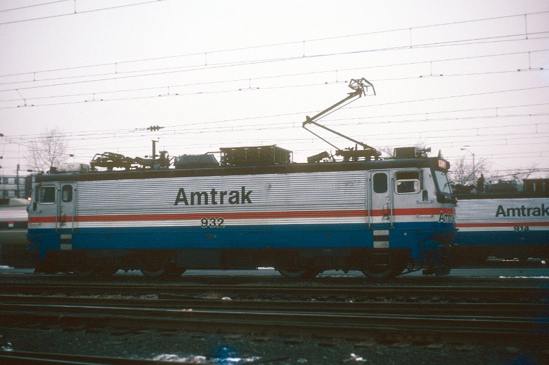 19820542-amtk.jpg - AEM-7 #932, backing down on to Amtrak train 169, New Haven, CT. December 23, 1982.